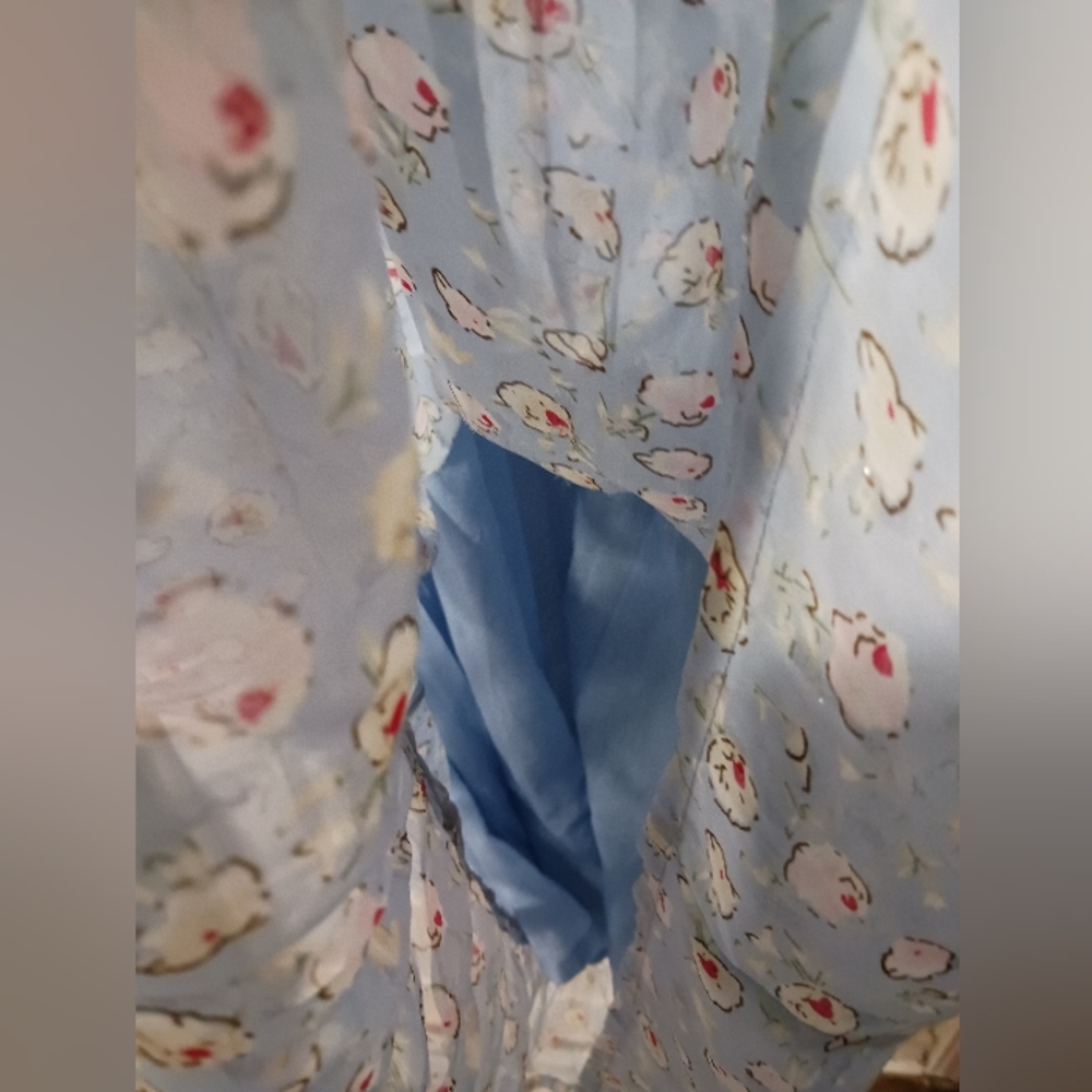 Meadowlark Cottagecore Bridgerton Milk Maid Fairy Dress, Sky Blue NWOT Sz L? - Picture 10 of 13